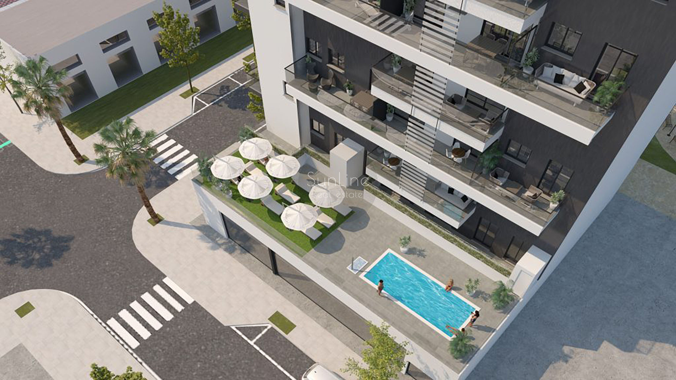 Penthouses in a new residential complex