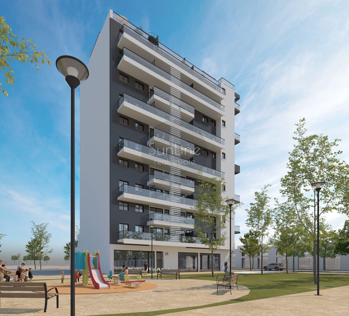 Penthouses in a new residential complex
