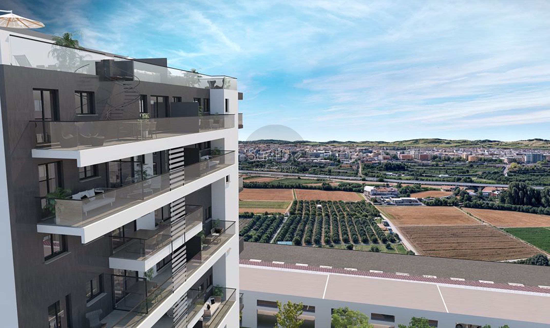 Penthouses in a new residential complex
