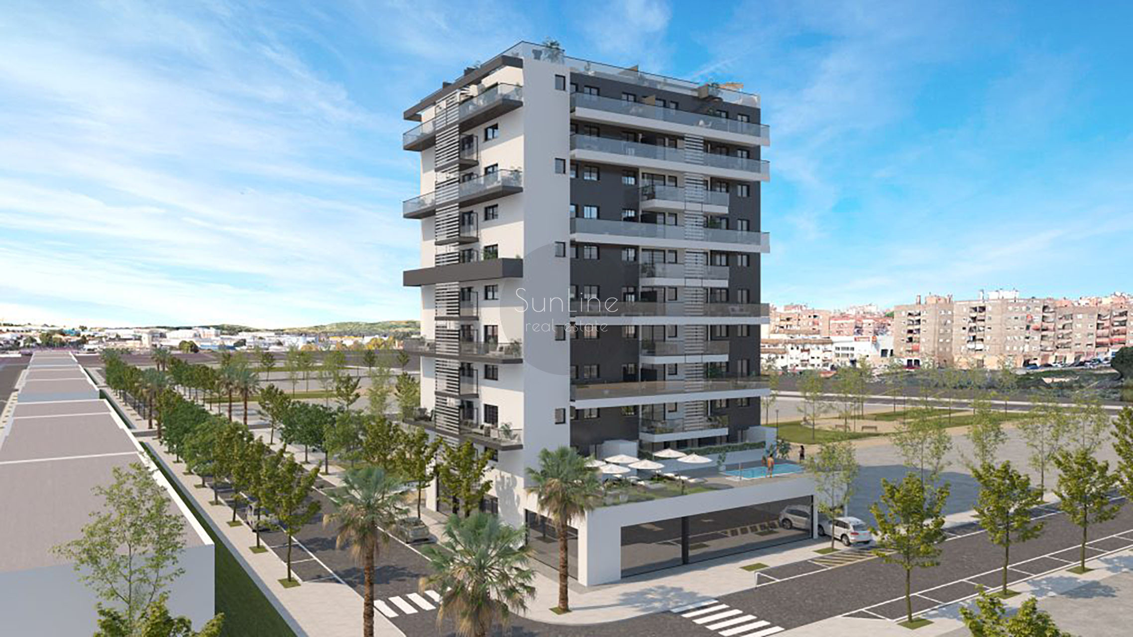 Penthouses in a new residential complex