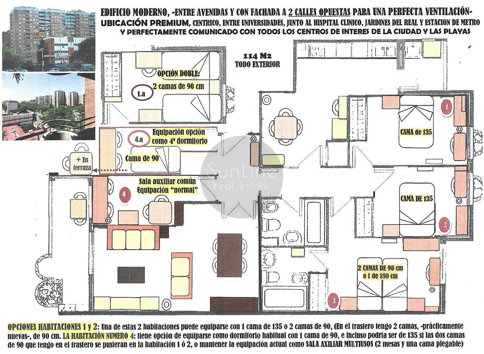 Apartment rental with four bedrooms and a terrace, two minutes from Aragon metro