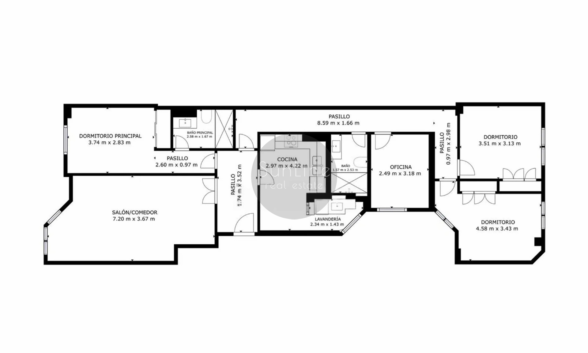 Bright apartment 144 m² with new furniture and premium finish in Valencia
